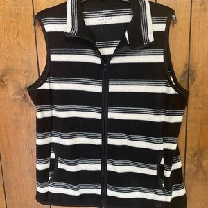 Cuddl Duds Black and White Striped Vest